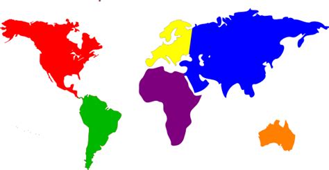 Solid Color Continents Clip Art At Vector Clip Art Online