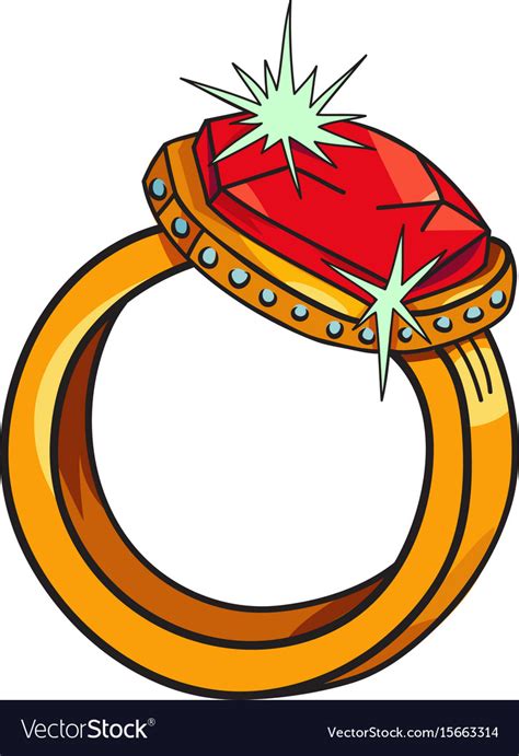 Cartoon Image Diamond Ring Royalty Free Vector Image