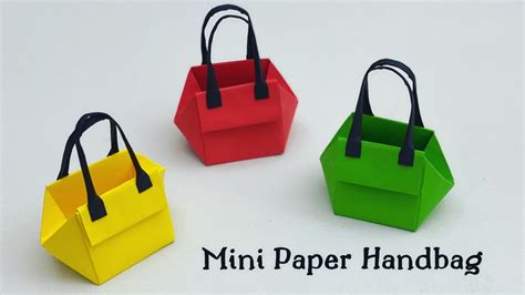 Diy Mini Paper Handbag Paper Craft Easy Origami Handbag Diy Paper