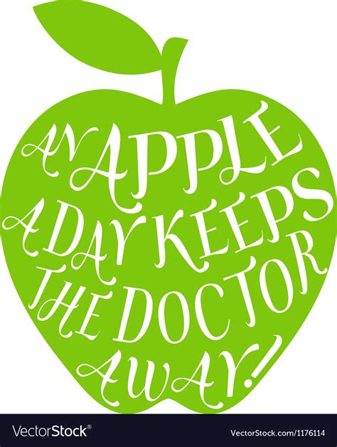 An Apple A Day Keeps Doctor Away Royalty Free Vector Image