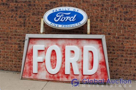 Vintage Plastic Ford Dealership Sign 62 High 73 Wide 13 Deep