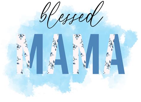 Blessed Mama Svg Design Blue