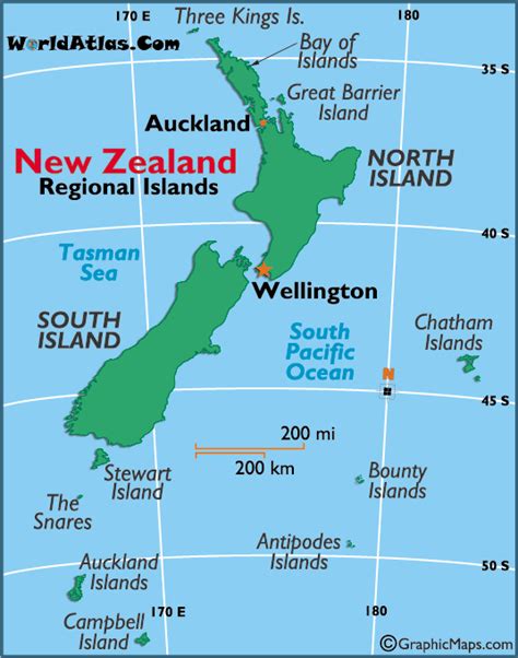 New Zealand Regional Islands Map