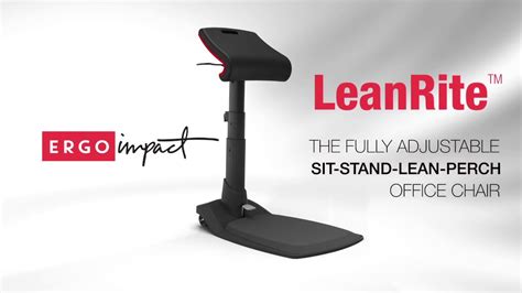 Conventional desk chairs invite you to slouch and lounge for hours on end, with all kinds of detrimental effects on your body. The LeanRite™ Standing Desk Chair by ErgoImpact.com - YouTube