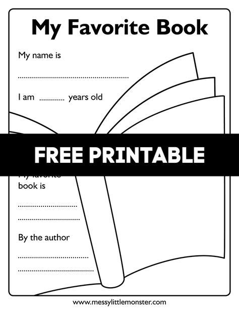 My Favourite Book Template | Book activities, Books, My books