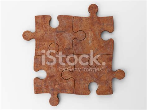 Four Puzzle Pieces With Clipping Path Stock Photo Royalty Free