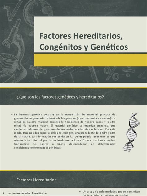 Factores Hereditarios Congénitos Y Genéticos Herencia Gene