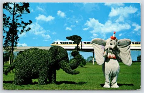 Disney Worlddumbo The Elephant Strolling Along Topiary Lanepm 1979