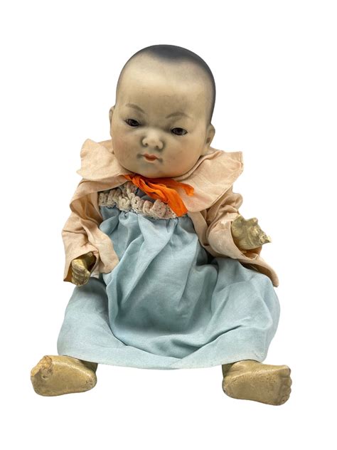 Armand Marseille Ellar Oriental Bisque Head Doll With Brown Sleeping
