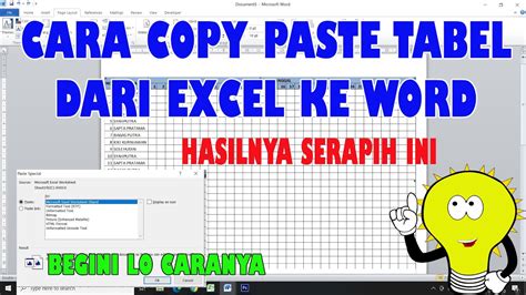 Cara Copy Paste Tabel Dari Excel Ke Word Supaya Hasilnya Tidak Berubah