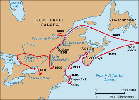 Samuel De Champlain Voyage Map