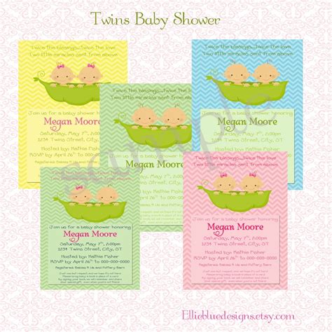 Diy Printable Twins Baby Shower Invitation Etsy