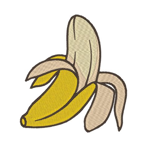 Peeled Banana Embroidery Design Pes And Dst Digital Files Hoop Etsy