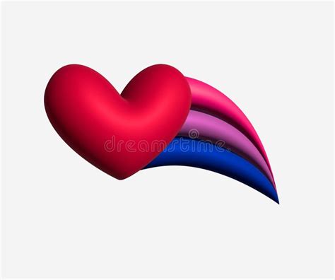 Bisexual 3d Flying Heart Comet With Lgbtq Sexual Identity Pride Flag