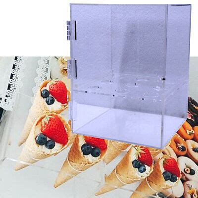 Holes Acrylic Ice Cream Cone Display Cabinet Transpate Show Case Transpate Ebay