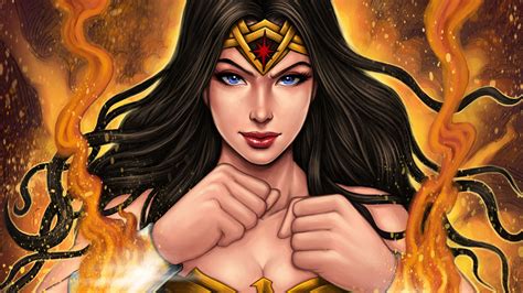 Blue Eyes Wonder Woman Dc Comics Woman Warrior Lipstick Black Hair Girl Hd Wallpaper