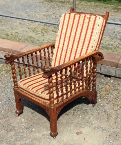 All heads will turn as guests admire the resplendent beauty of this solid hardwood throne chair. VICTORIAN LION HEAD OAK MORRIS CHAIR | Morris chair ...