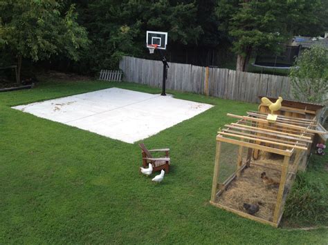 Backyard Basketball On A Concrete Slab Well Done Backyard