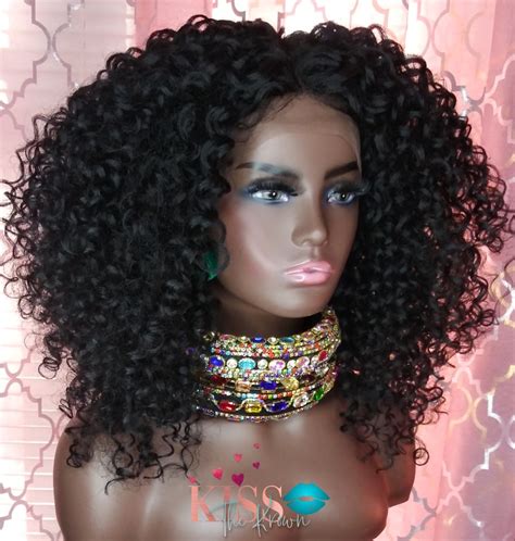 Lace Front Wig Kinky Curly Wig B Spiral Beach Curl In Etsy