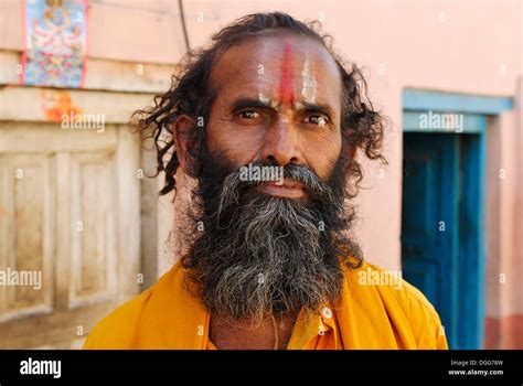 Man With A Beard Ascetic Kathmandu Nepal Asia Stock Photo Alamy