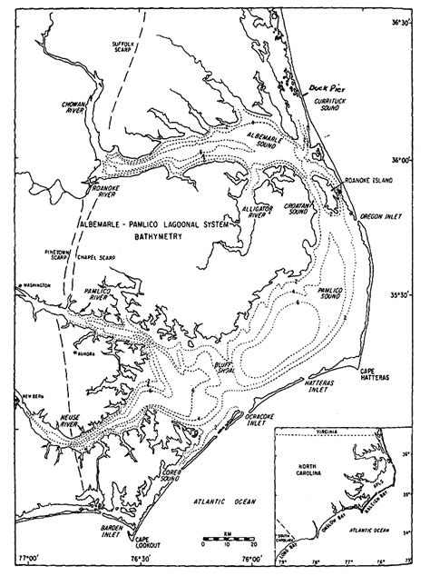 The Pamlico Albemarle Sound System With The Four Contributing Rivers