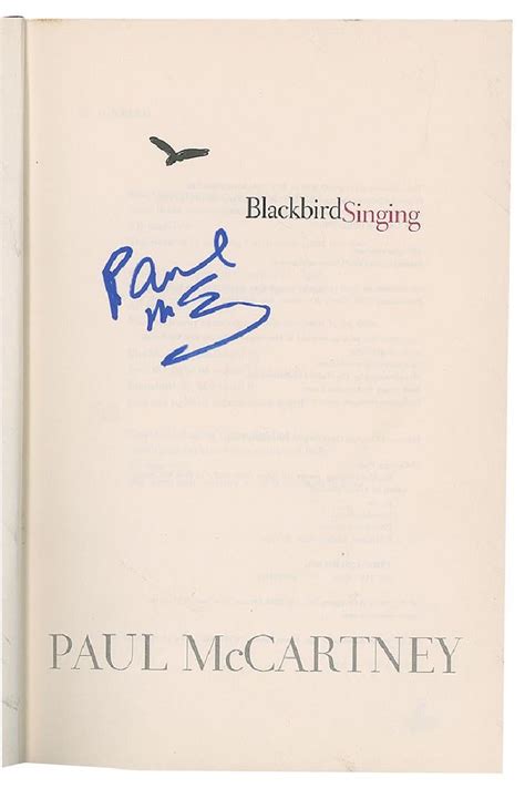 Lot Detail The Beatles Paul Mccartney Signed Blackbird Singing