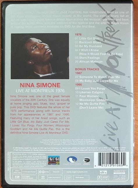 Nina Simone Live At Montreux 1976 2005 Dvd 2el