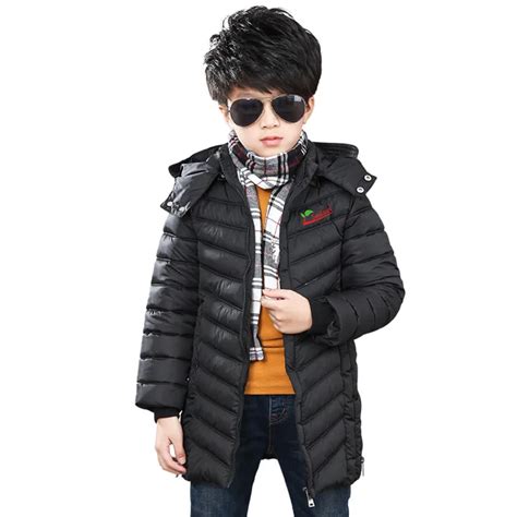 New Fashion Boy Parkas Winter Warm Jacket Coat 2018 Hooded Thick Solid