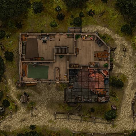 Blacksmith Battle Map With Store Smithy And Residence Day And Night