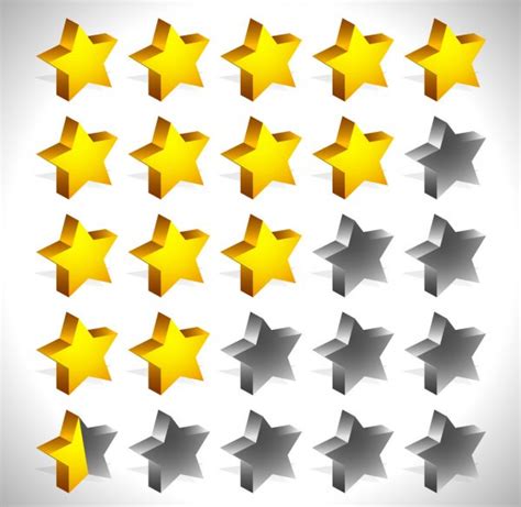 Yellow Stars Vector Illustration Single Star Icon Star Rating