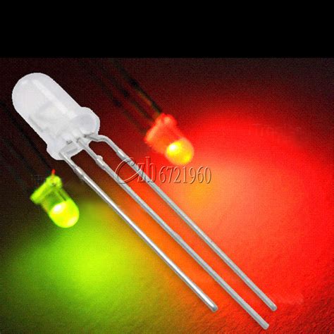 5mm Dual Bi Color Redgreen 3 Pin Diffused Common Cathodeanode Led