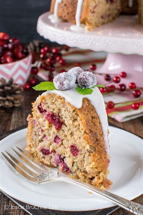 Pile on the frosting with this cake because it's one of the best parts of the recipe. Apple Cranberry Bundt Cake - Inside BruCrew Life