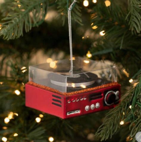 Retro Record Player Christmas Ornament Embellishment Etsy