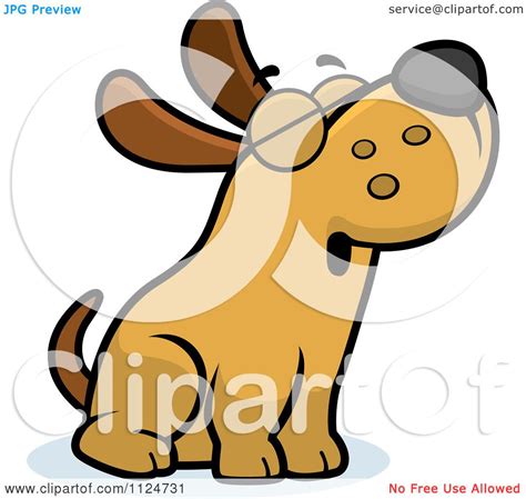 Cartoon Of A Dog Howling Royalty Free Vector Clipart By