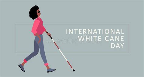 White Cane Safety Day Vector Illustration White Cane International Day