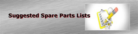 Suggested Spare Parts Lists