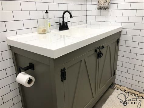 The eclife cabinet vanity sink with vessel combo. DIY Modern Farmhouse Bathroom Vanity - Shanty 2 Chic