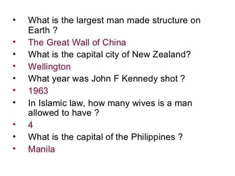 Be the king or queen of the quiz by using these questions for your big night in. General Knowledge Quiz