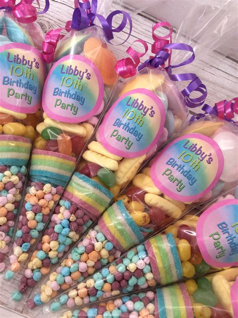 Rainbow Sweet Cones Care Bears Birthday Party Birthday Party Treats