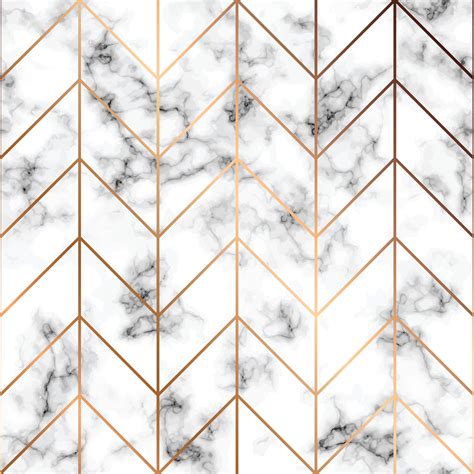 Vector Marble Texture Seamless Pattern Design With Golden Geome Allo