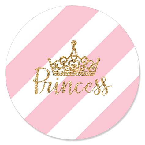 Big Dot Of Happiness Little Princess Crown Pink And Gold Princess