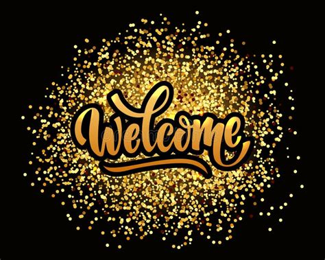 Welcome Lettering Text Modern Calligraphy Style Illustration Red And