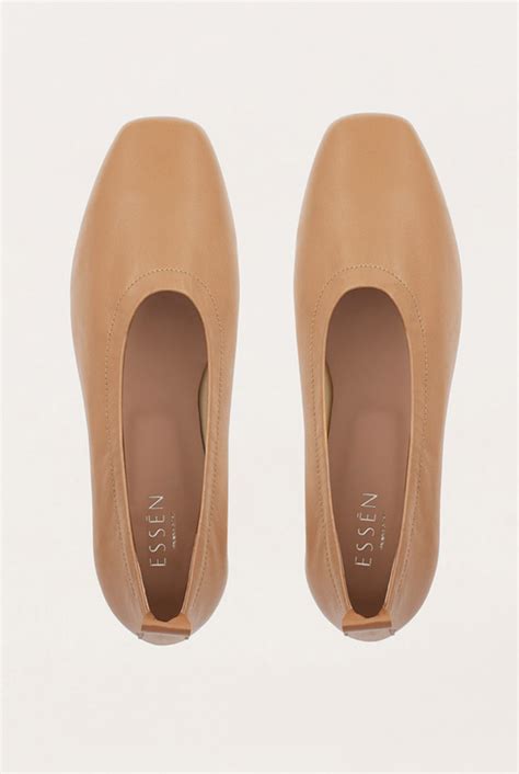 Tan Leather Ballet Flats Brown Slip On Shoes Leather Ballet Flats