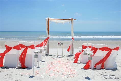 Beach Wedding Setup With 2 Post Bamboo Arch With Hanging Starfish