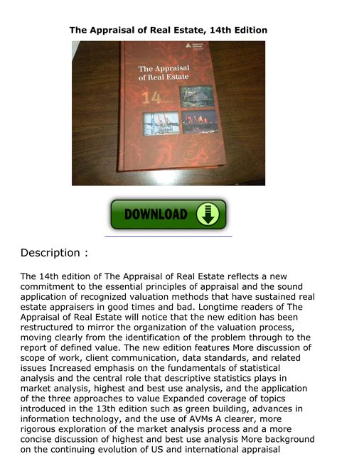 Get Pdf Download The Appraisal Of Real Estate 14th Edition By Rebe