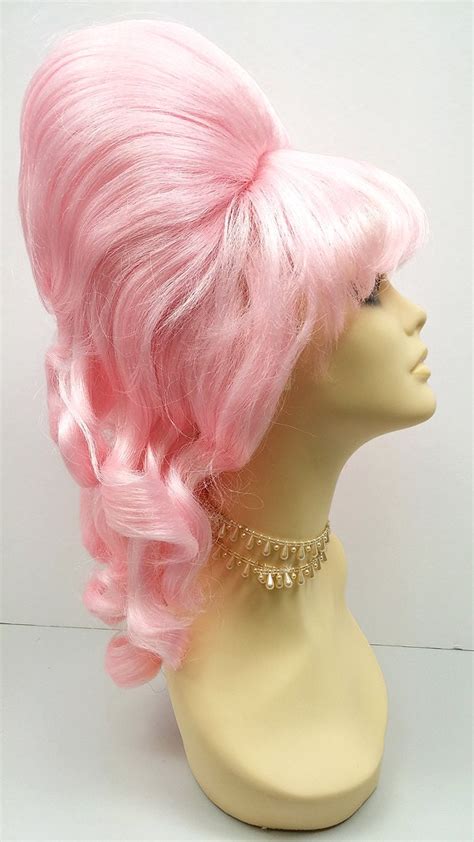 Light Pink Wavy Beehive Costume Wig 22 139 Wvbeehive Lpink Etsy