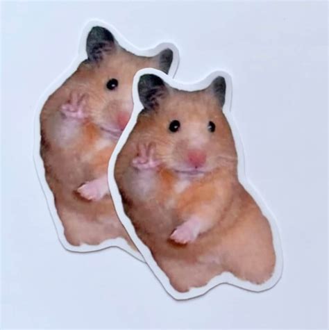 Peace Hamster Meme Sticker Etsy