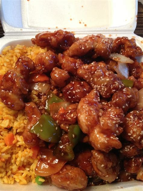 Spicy Sesame Seed Chicken Wfried Rice Yelp