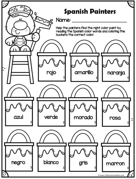 Printable Spanish Worksheet For Kids With Pictures
