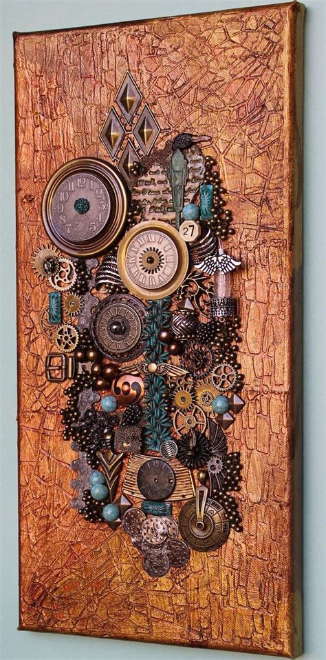 Original Steampunk Collage Found Objects Art Assemblage Etsy